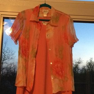 2 piece dress w/ sheer jacket. Size 16P